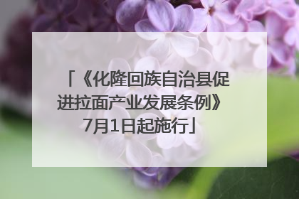 《化隆回族自治县促进拉面产业发展条例》7月1日起施行