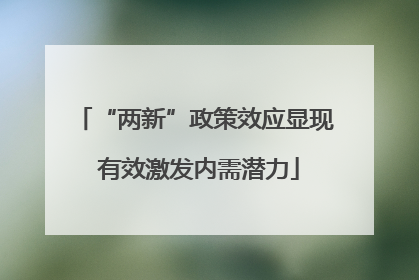 “两新”政策效应显现 有效激发内需潜力