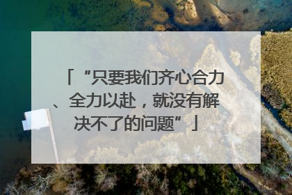 “只要我们齐心合力、全力以赴，就没有解决不了的问题”