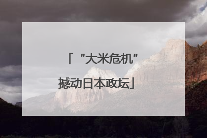 “大米危机”撼动日本政坛