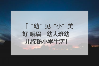 “幼”见“小”美好 峨眉三幼大班幼儿探秘小学生活