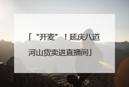 “开麦”!延庆八道河山货卖进直播间