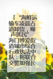 “海鲜运输车凌晨占道卸货，噪声扰民” 海口博爱街道城市综合行政执法中队：将联合交警加强长堤路一带巡逻