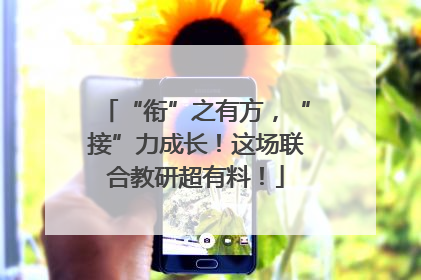 “衔”之有方，“接”力成长！这场联合教研超有料！