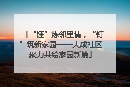 “锤”炼邻里情，“钉”筑新家园——大成社区聚力共绘家园新篇