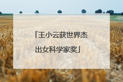 王小云获世界杰出女科学家奖