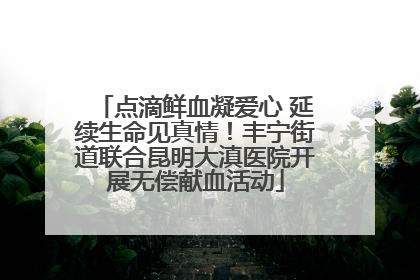 点滴鲜血凝爱心 延续生命见真情！丰宁街道联合昆明大滇医院开展无偿献血活动