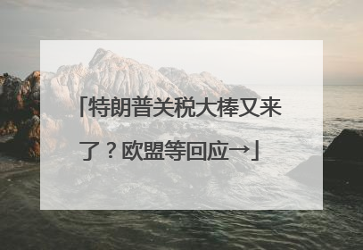 特朗普关税大棒又来了？欧盟等回应→