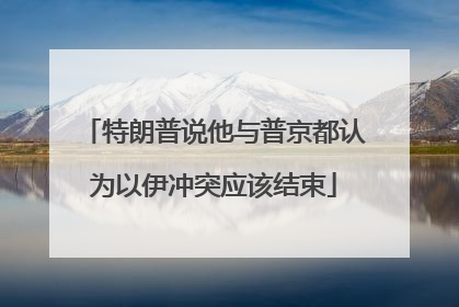 特朗普说他与普京都认为以伊冲突应该结束