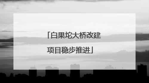 白果坨大桥改建项目稳步推进