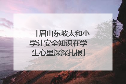 眉山东坡太和小学让安全知识在学生心里深深扎根
