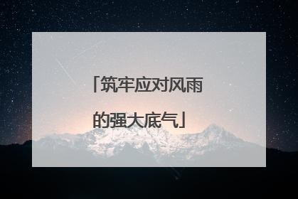 筑牢应对风雨的强大底气