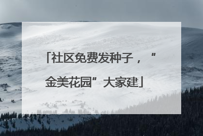 社区免费发种子，“金美花园”大家建