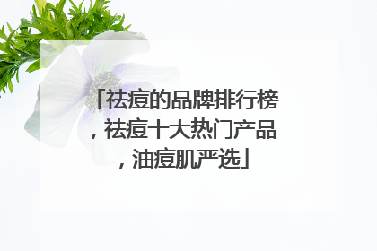 祛痘的品牌排行榜，祛痘十大热门产品，油痘肌严选