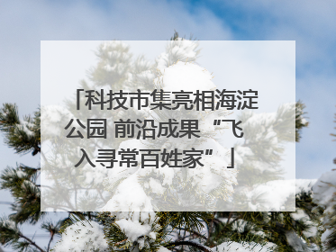 科技市集亮相海淀公园 前沿成果“飞入寻常百姓家”