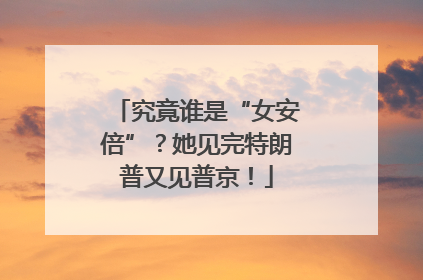 究竟谁是“女安倍”？她见完特朗普又见普京！