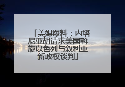 美媒爆料：内塔尼亚胡请求美国斡旋以色列与叙利亚新政权谈判