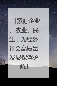 紧盯企业、农业、民生，为经济社会高质量发展保驾护航