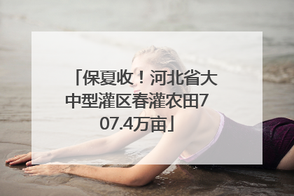 保夏收！河北省大中型灌区春灌农田707.4万亩