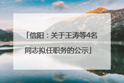 信阳：关于王涛等4名同志拟任职务的公示