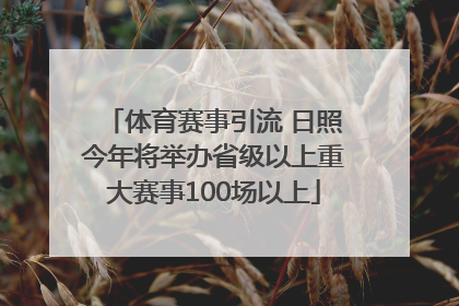 体育赛事引流 日照今年将举办省级以上重大赛事100场以上