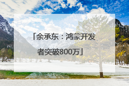 余承东：鸿蒙开发者突破800万