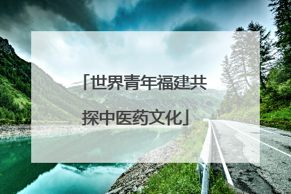 世界青年福建共探中医药文化