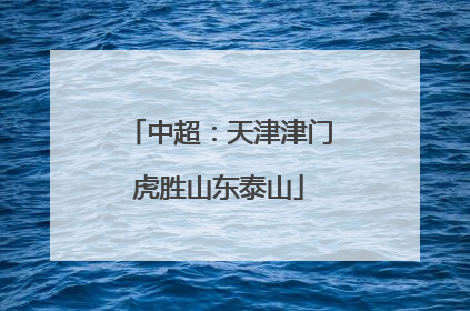 中超：天津津门虎胜山东泰山