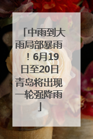 中雨到大雨局部暴雨！6月19日至20日青岛将出现一轮强降雨