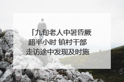 九旬老人中暑昏厥超半小时 镇村干部走访途中发现及时施救｜看见正能量