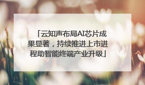 云知声布局AI芯片成果显著，持续推进上市进程助智能终端产业升级