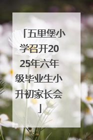 五里堡小学召开2025年六年级毕业生小升初家长会