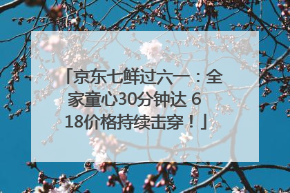 京东七鲜过六一：全家童心30分钟达 618价格持续击穿！