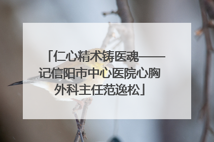 仁心精术铸医魂——记信阳市中心医院心胸外科主任范逸松