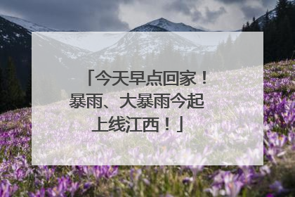 今天早点回家！暴雨、大暴雨今起上线江西！
