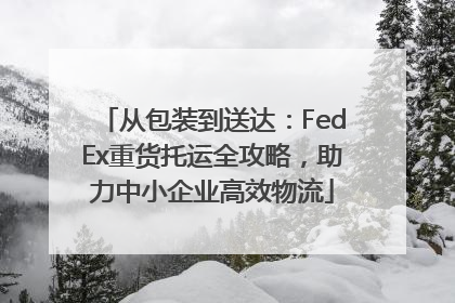 从包装到送达：FedEx重货托运全攻略，助力中小企业高效物流