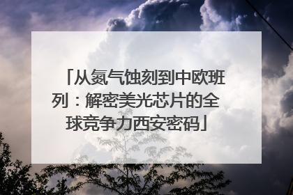 从氮气蚀刻到中欧班列：解密美光芯片的全球竞争力西安密码