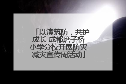 以演筑防，共护成长 成都磨子桥小学分校开展防灾减灾宣传周活动
