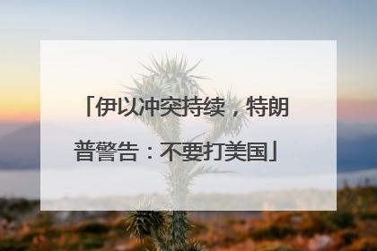 伊以冲突持续，特朗普警告：不要打美国
