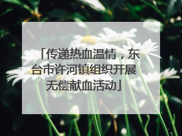 传递热血温情，东台市许河镇组织开展无偿献血活动