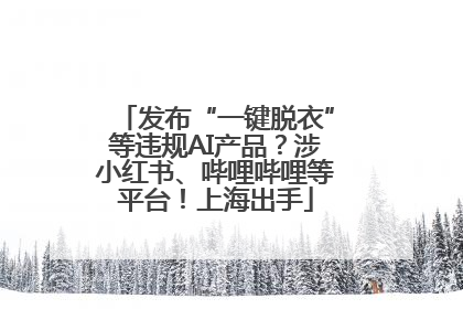 发布“一键脱衣”等违规AI产品？涉小红书、哔哩哔哩等平台！上海出手