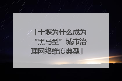 十堰为什么成为“黑马型”城市治理网络维度典型