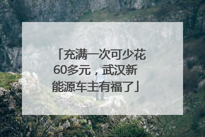 充满一次可少花60多元，武汉新能源车主有福了