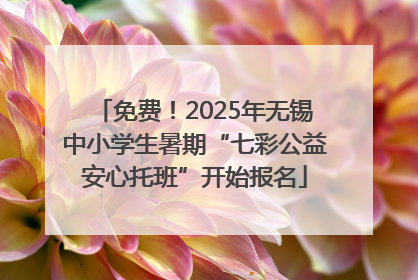 免费！2025年无锡中小学生暑期“七彩公益安心托班”开始报名