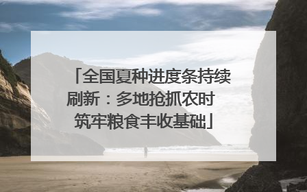 全国夏种进度条持续刷新：多地抢抓农时 筑牢粮食丰收基础