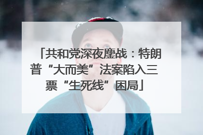 共和党深夜鏖战：特朗普“大而美”法案陷入三票“生死线”困局