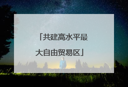 共建高水平最大自由贸易区