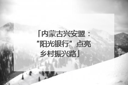 内蒙古兴安盟：“阳光银行”点亮乡村振兴路
