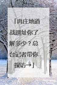 冉庄地道战遗址你了解多少？总台记者带你探访→
