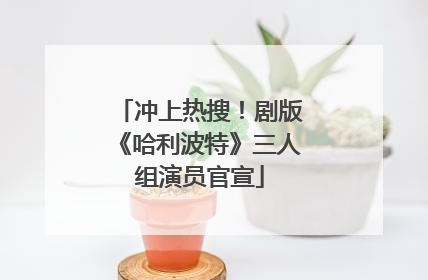 冲上热搜！剧版《哈利波特》三人组演员官宣